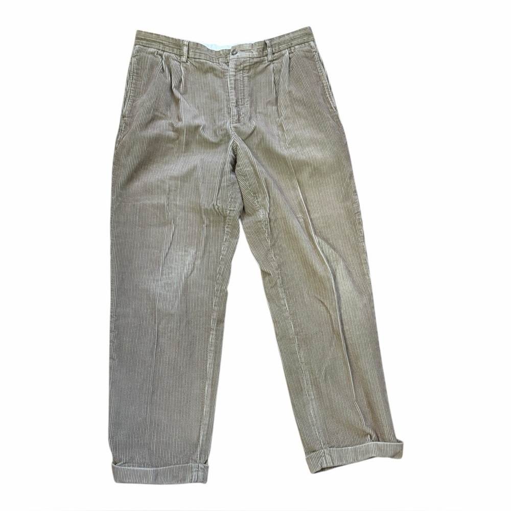 Brooks Brothers 346 Mens Tan Corduroy Pants size 36x32” Cotton Hong Kong